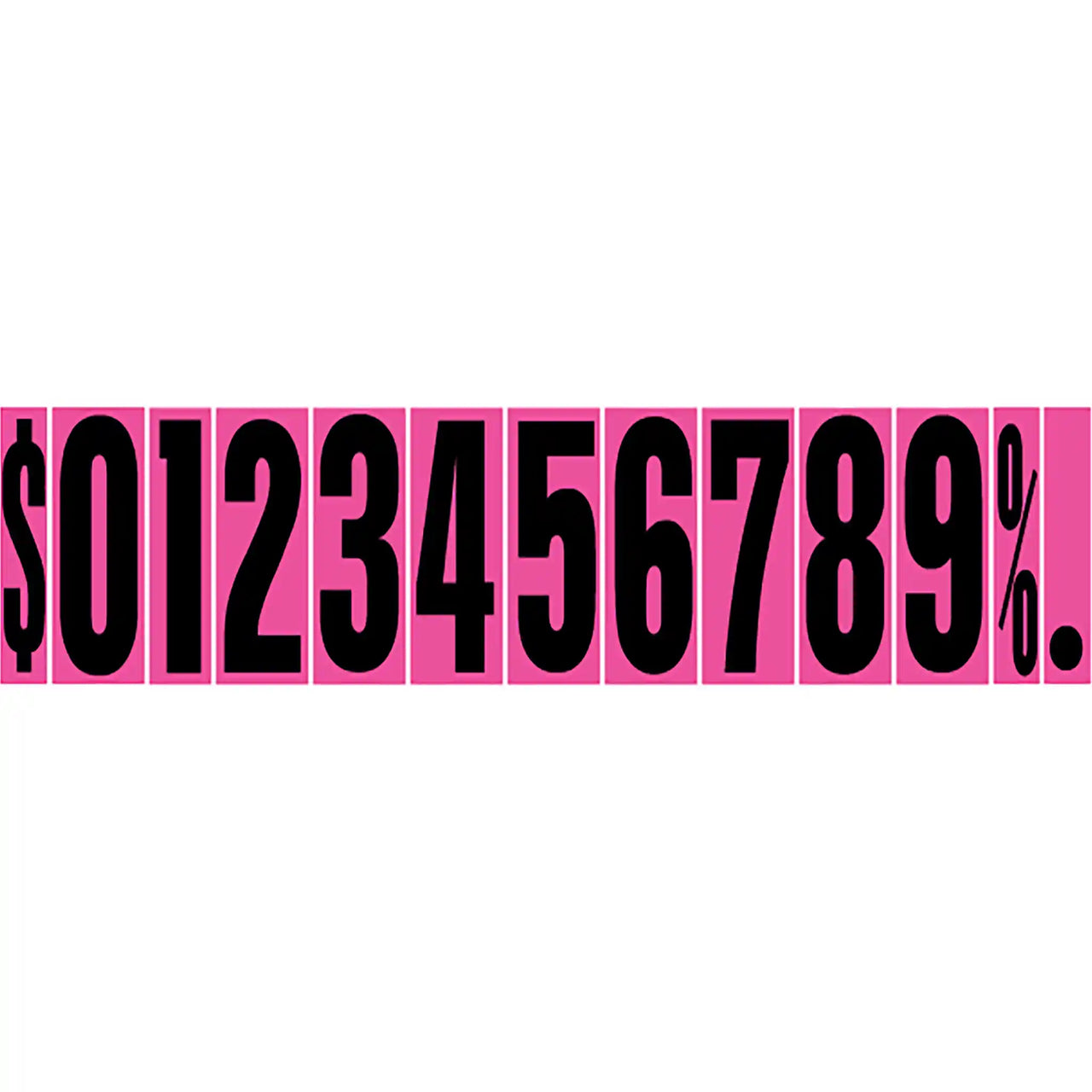 9 1/2" Pink and Black Windshield Number Stickers.