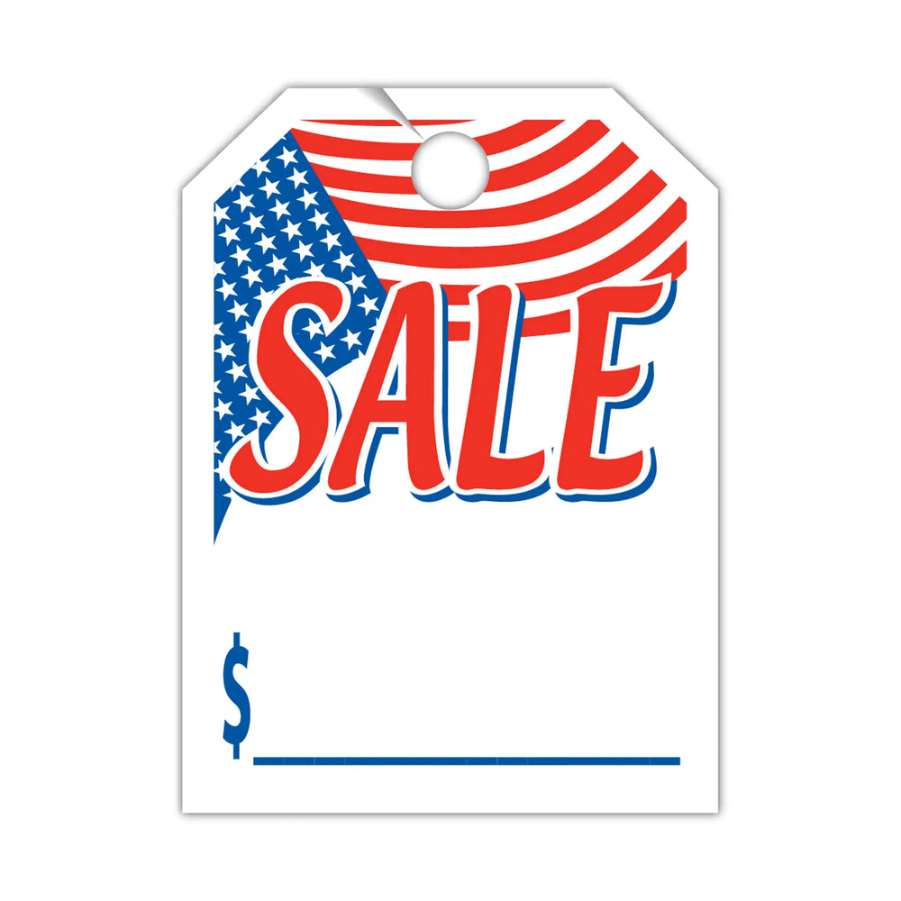 American Flag Sale Mirror Tag.