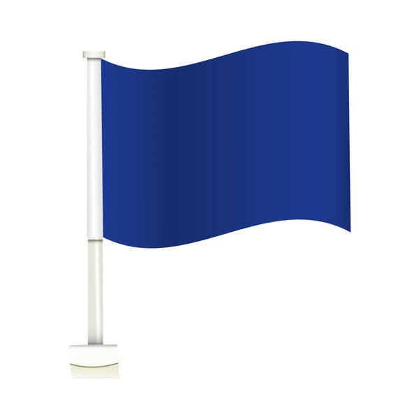 Blue Double Pane Clip-on Car Window Flag.