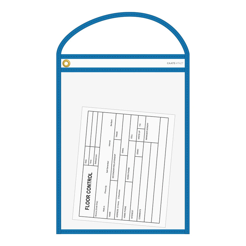 Blue Neon Stitched Work & Repair Order Holders – Clear Vinyl