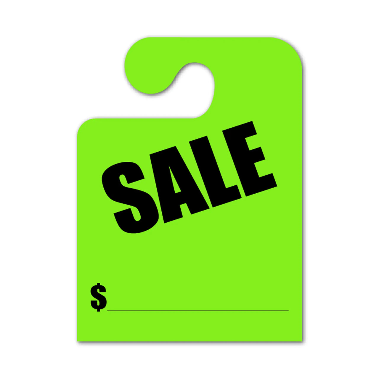 Mirror Hang Tags Hook Style - Sale Green.