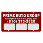 Thumbnail for Personalized license plate insert with white text on a white background