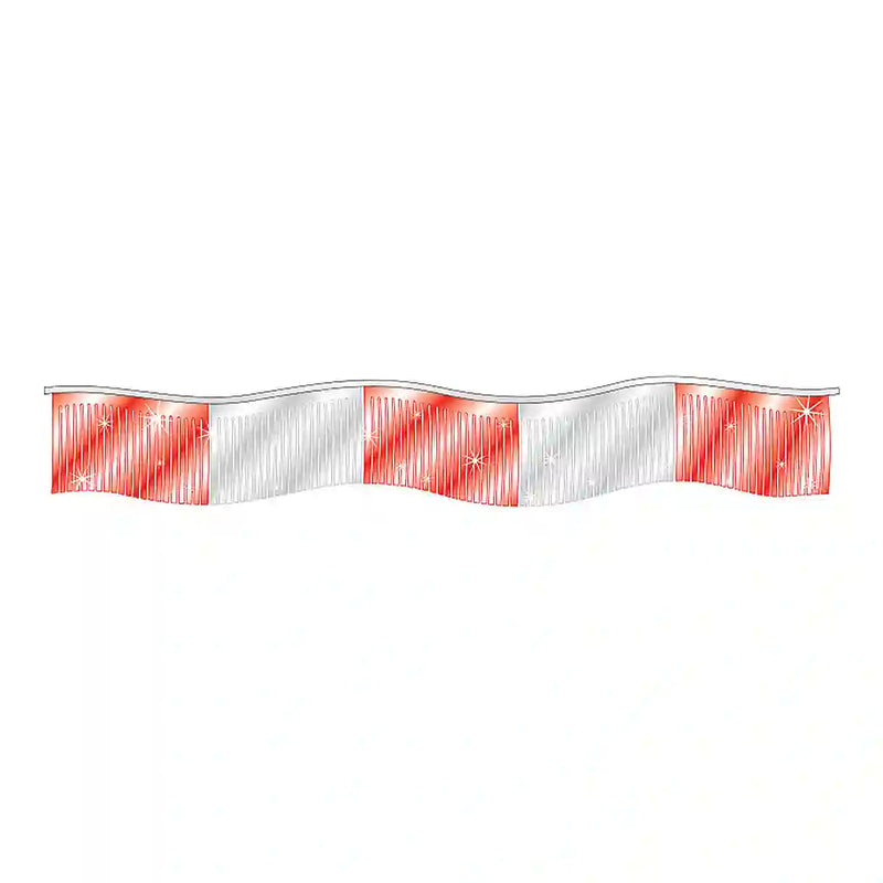 Red and Silver Metallic Fringe Pennants.