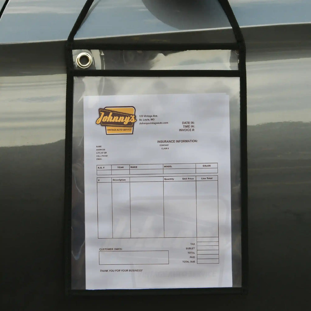 Repair Order holder on Vehicle.