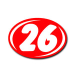 Thumbnail for Red and White window stickers year 26