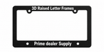Thumbnail for Black 3D raised letter license plate frame with 'Prime dealer Supply' branding on a white background