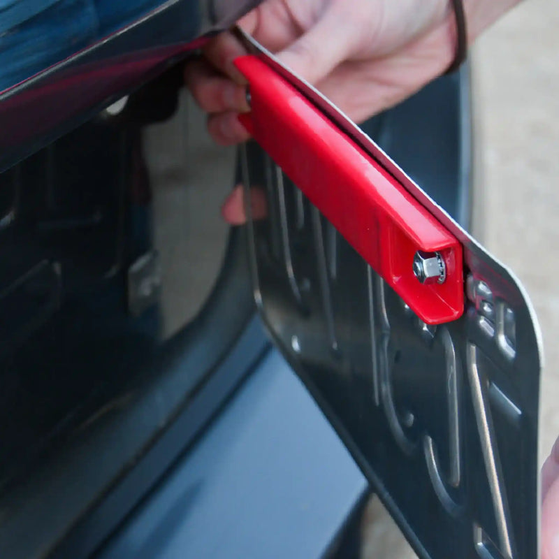 Vinyl Dipped License Plate Magnets on vehicle.
