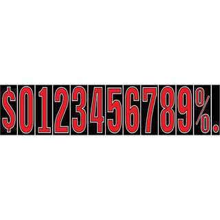 Red and Black with pricing numbers