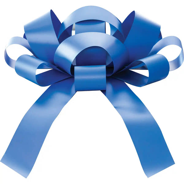 Solid Blue Car Bow with Magnet