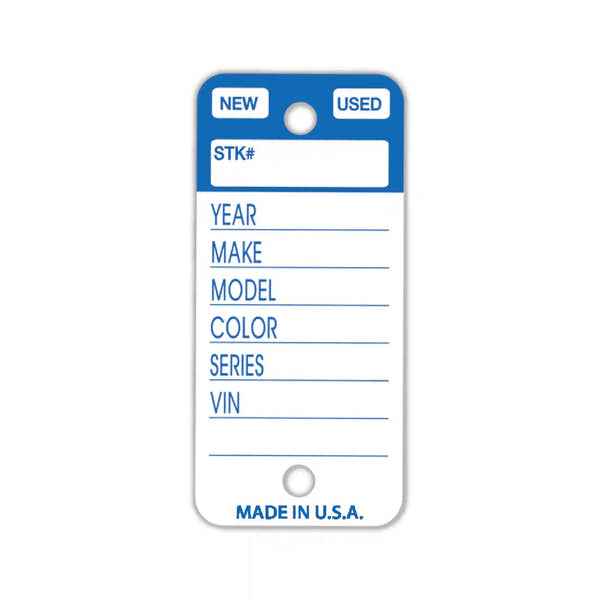 Blue Top Key Tag.