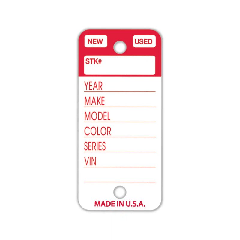 Red Top Stripe Key Tag.