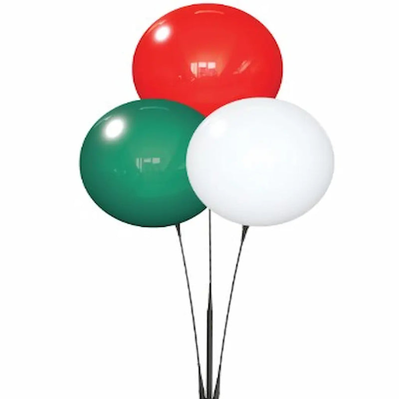 DuraBalloon Three  piece Cluster set in red, green, and white on a white background