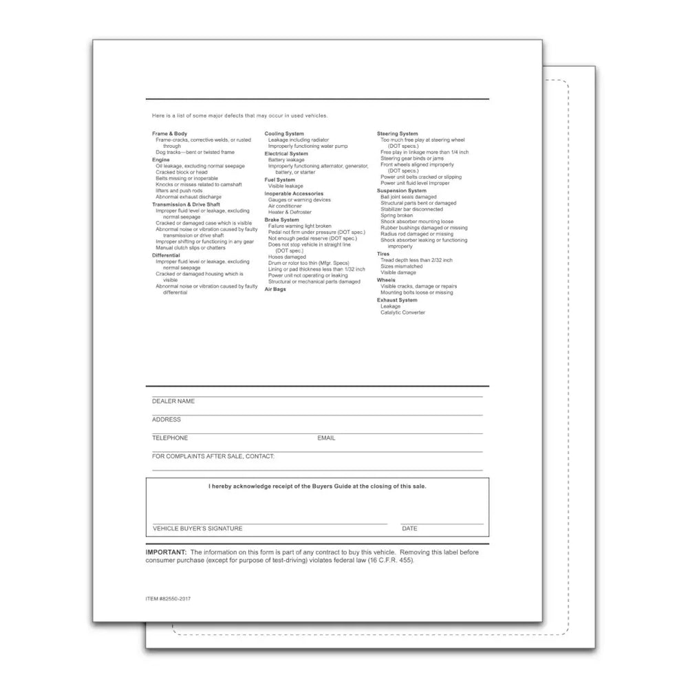 Interior Buyers Guide - Backer Printing Only.