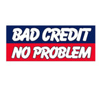 Thumbnail for Slogan 'Bad Credit No Problem' on a blue and red background