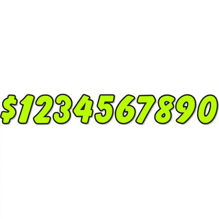 Die Cut Chartreuse and Black Windshield Numbers
