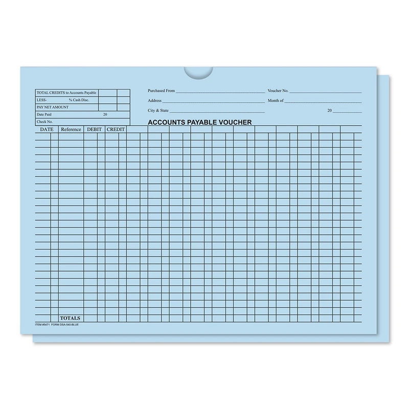 Blue Accounts Payable Voucher Jackets.