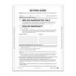Thumbnail for Buyers Guide, Implied Warranty, Complete Seal Laser Form-Implied with lines-Prime Dealer Supply