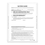Thumbnail for Buyers Guide, Implied Warranty, Complete Seal Laser Form-Implied without lines-Prime Dealer Supply