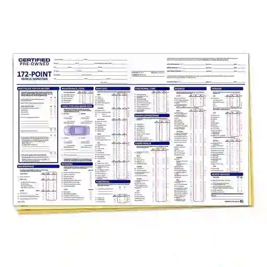 127 Point Certified Pre-Owned Inspection form.