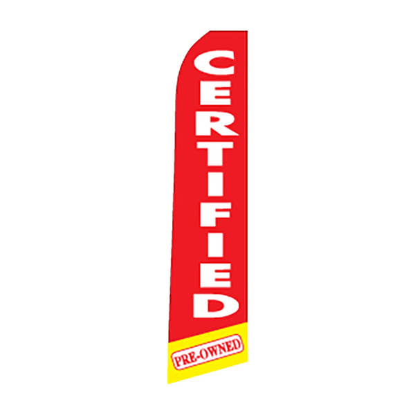Certified  Swooper Feather Flag- Prime Dealer Supply.