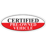 Thumbnail for Black and Red Certifed Pre-Owned Oval Stickers