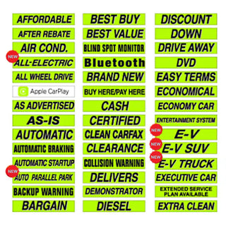 Chartreuse and Black Slogans sold by dozen.