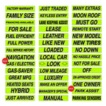 Thumbnail for Auto dealer Chartreuse and Black Slogans sold by the dozen.