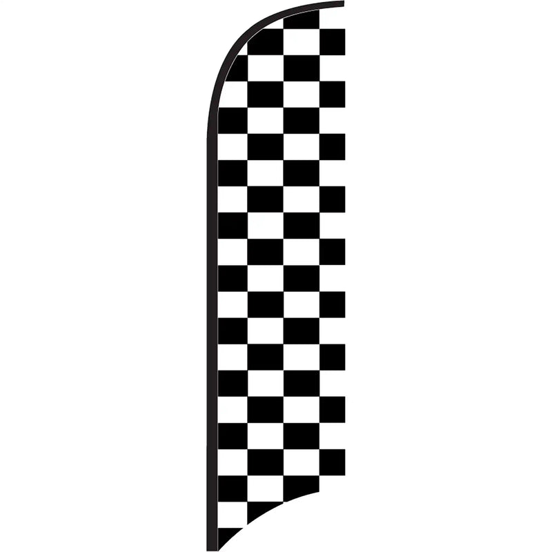 Black and white Check Feather Flag