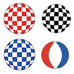 Thumbnail for  Bright 20” reusable checkered and Red white and Blue vinyl balloon, perfect for outdoor promotions.