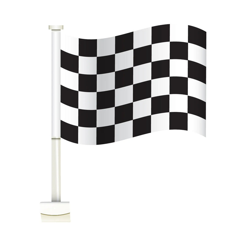 Check Black and White Clip-on Car Message Window Flags.