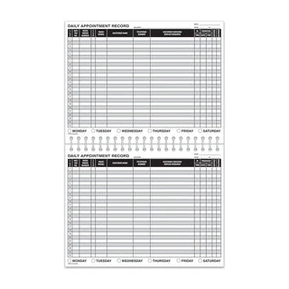 Daily Service Record Book inside pages