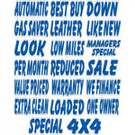 Thumbnail for Die Cut Blue and White Windshield Slogans-Prime Dealer Supply