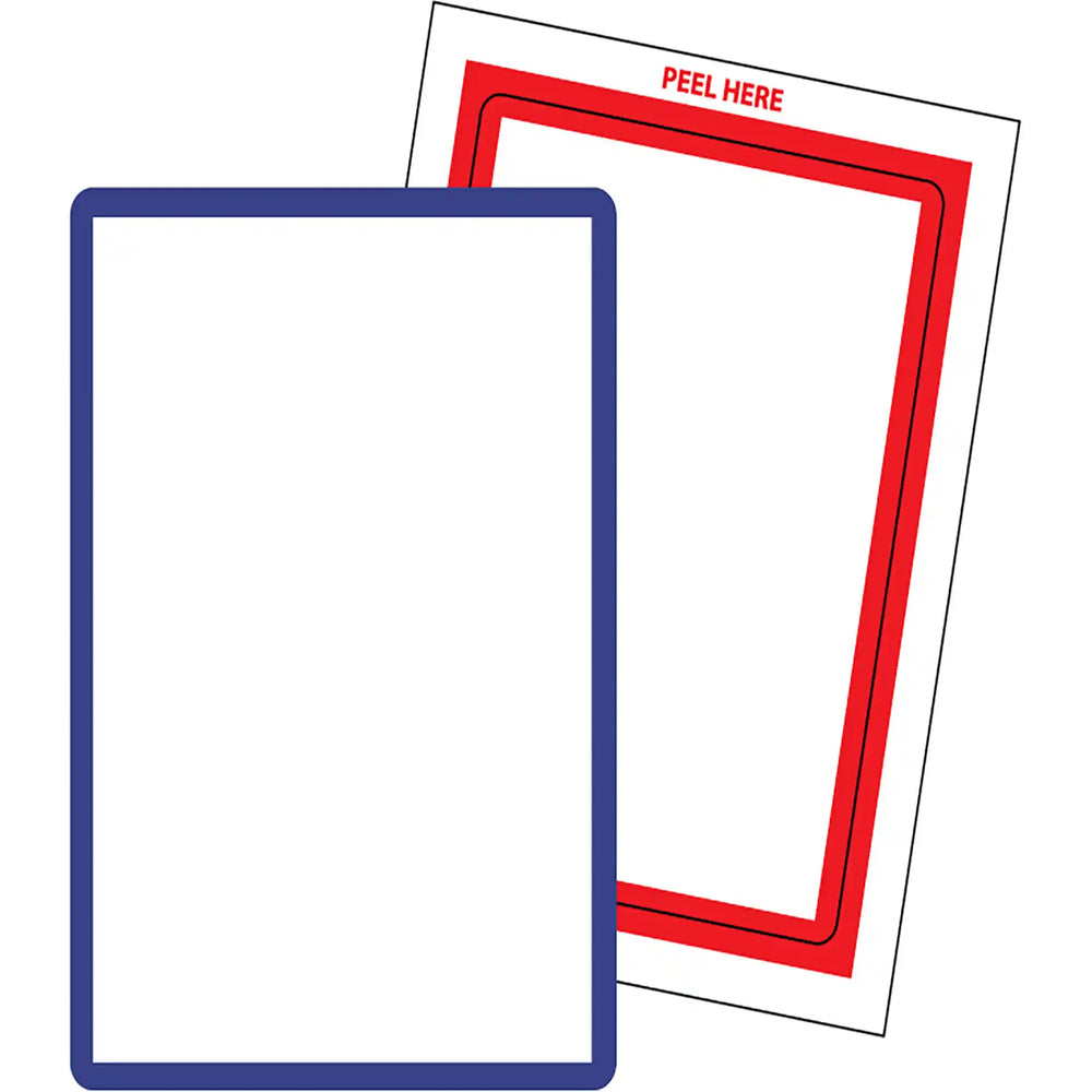 Blank Border Stock Tickets in Red or Blue