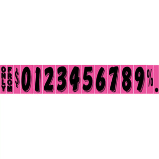 Pink and black pricing numbers