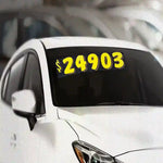 Thumbnail for Yellow and Black Pricing numbers on a vehicle