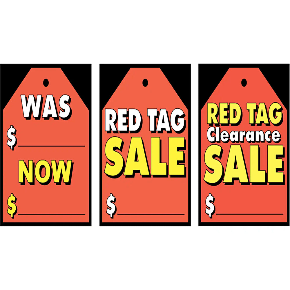 Large Red Tag stick on winshield stickers.
