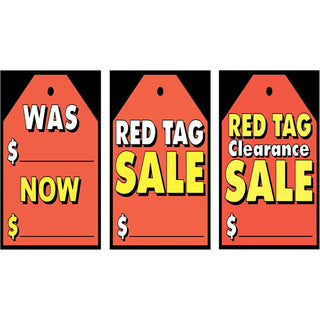 Large Red Tag stick on winshield stickers.