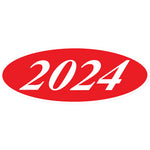 Thumbnail for Red and White model Year Oval stickers.