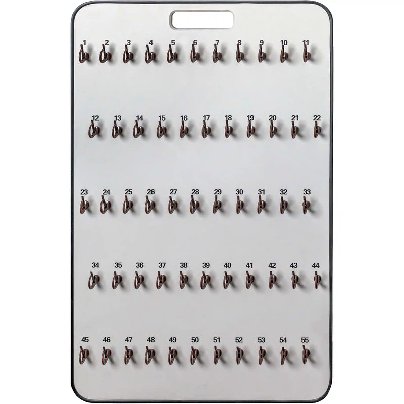 55 hook portable key board with safety clips.
