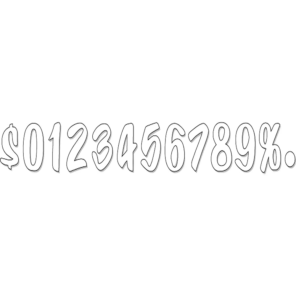 White Sign Painter Windshield Numbers.