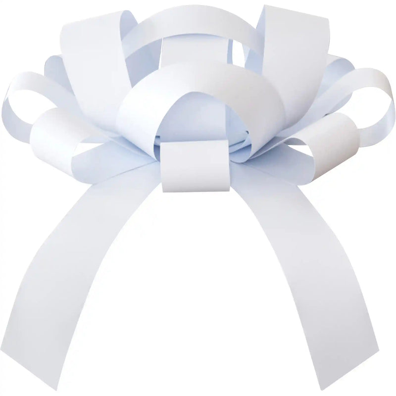 White  Car Bow with Magnet