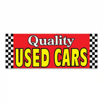 Thumbnail for Quality Used Cars : Giant Cloth Fence Banner – 4.5' x 12', high-quality fabric with grommets for outdoor installation.