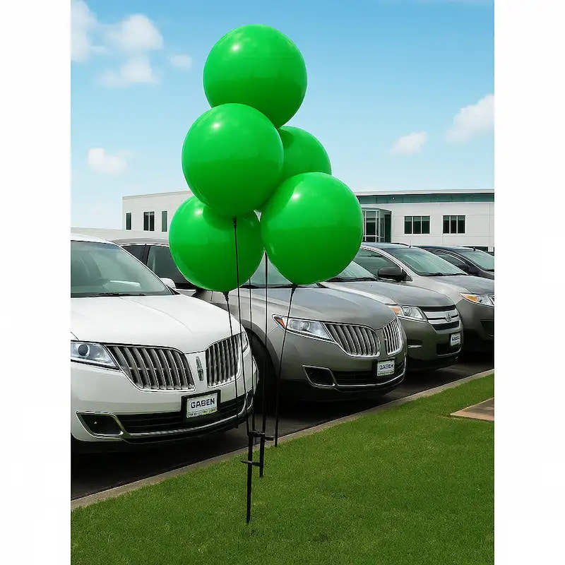 Solid Color Reusable 5 Balloon Cluster Kit with ground spike