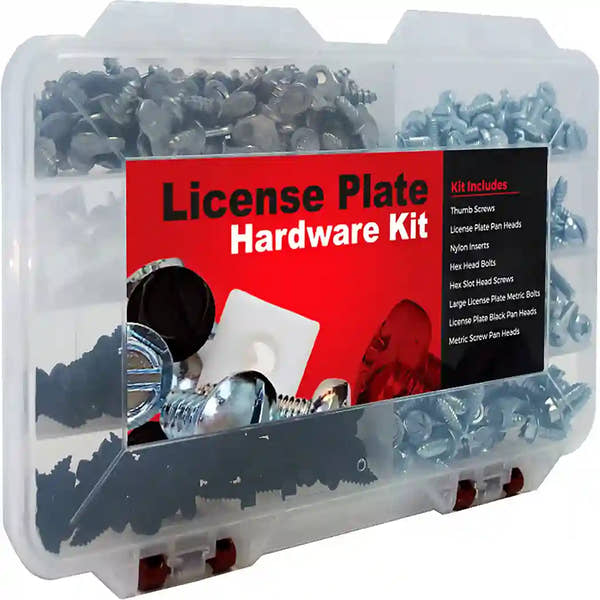 License Plate Hardware Kit For Car Dealers with carry case.