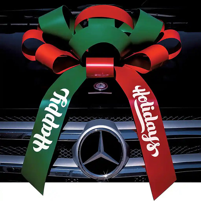 Red and Green Message  Car Bow with Magnet