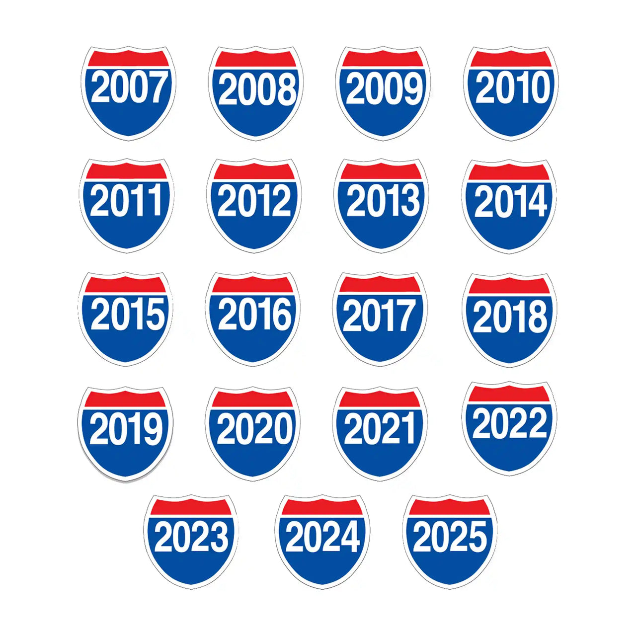 Model Year Interstate Windshield Stickers