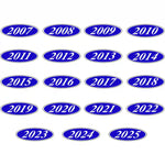 Thumbnail for Blue and white model year stickers