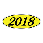 Thumbnail for Model Year Yellow and Black Windshield Oval Stickers-18-Prime Dealer Supply