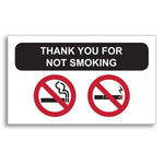 Thumbnail for Clear No Smoking static cling label in red and black ink.