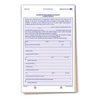 3-part odometer statement forms with Screen.